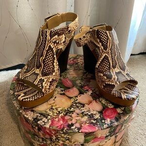 Michael Kors Snake Print Wedge Sandals